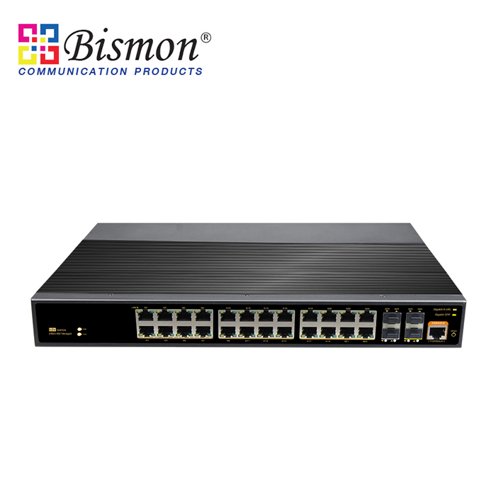 1U-Rack-19inch-24-Port-RJ45-100-1000M-4-SFP-1000M-Industrial-Switch-Managed-L2